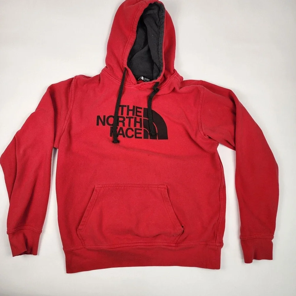 The North Face Hoodie Men Small Red‎ Hiking Trail Hooded Sweatshirt